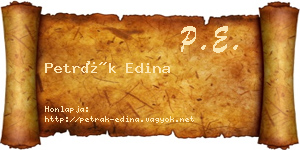 Petrák Edina névjegykártya