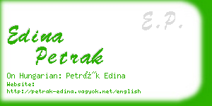 edina petrak business card